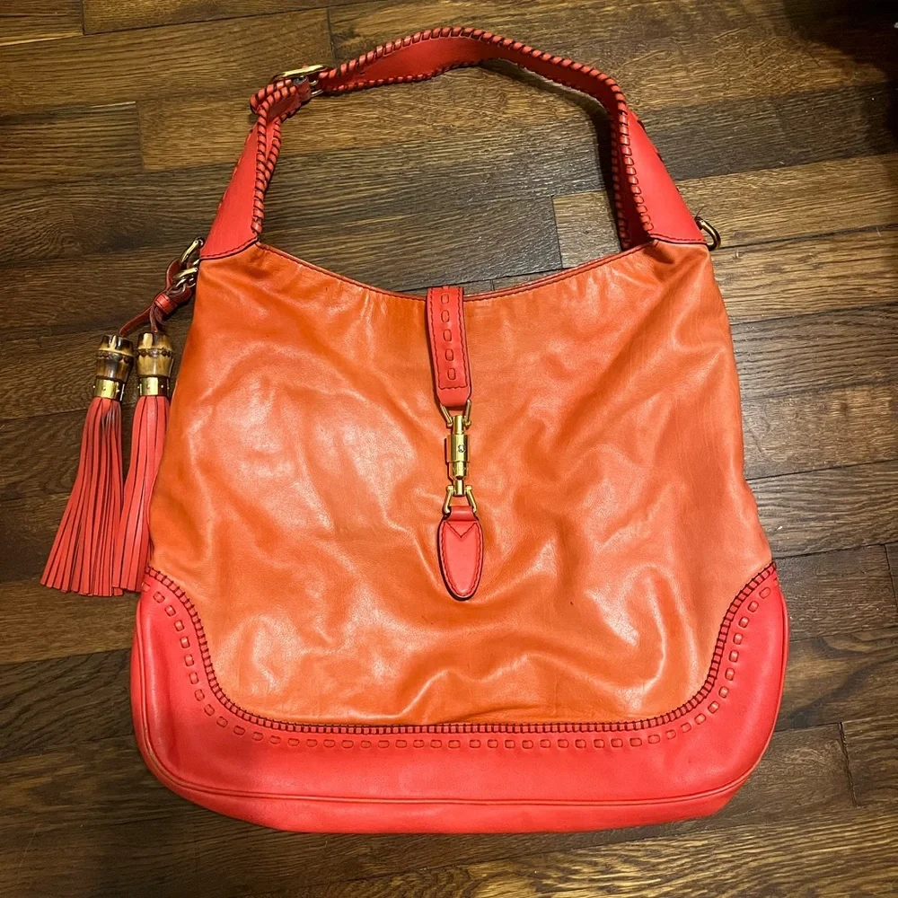 Gucci Red Bamboo Hobo Bag - Picture 8 of 14